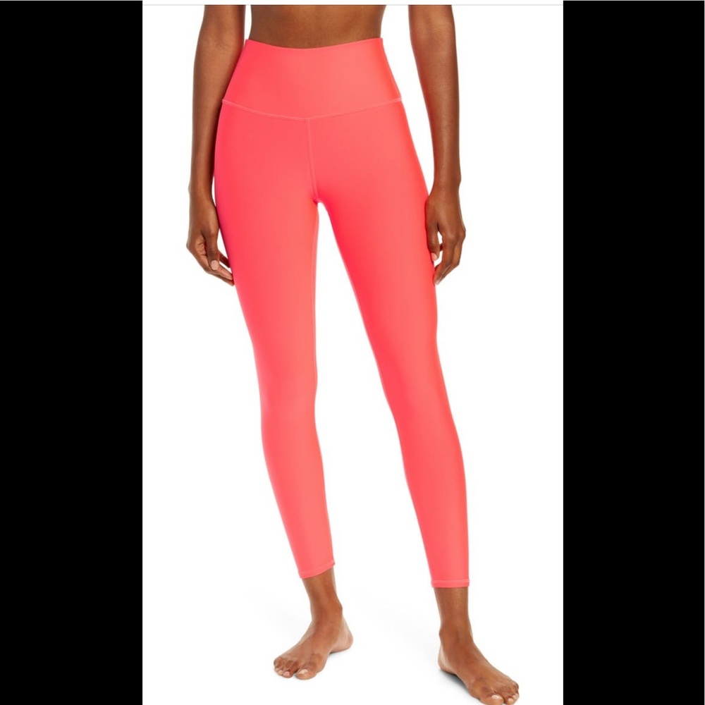 Alo Yoga Airlift High Waist Midi Leggings Pink Lava
